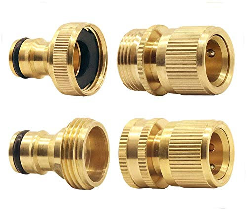 Tesmotor Expandable Garden Hose Male and Female Adaptors Connector Quick Connect Tap and Spray Appliance Kit(4 pcs)