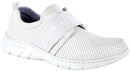 DIAN Siena Blanco picado Talla 41, Zapatilla Antibacteriana de Trabajo para sanidad y hostelería Unisex certificada CE EN ISO 20347 Marca