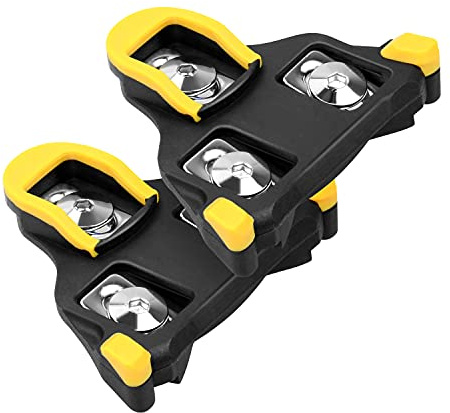 Thinvik Bike Cleats for Shimano SPD-SL System Pedals Compatible with SH11 Road Bicycle Replacement Cleats & Indoor Cycling for Three-Hole Cycling Shoes Men Women, 6 Degree Float, Yellow