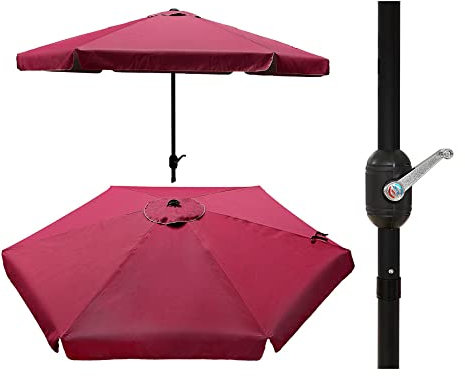 Parasol metal 48 mm manivela 3 metros granate