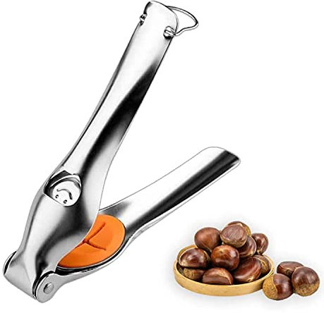 Taglia Castagne, TJ POP Pinza per Castagne in Acciaio Inox, Multifunzionale Schiaccianoci per Castagne Nuovo Design Apri Castagne Rapido, Sbuccia Castagne