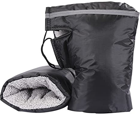 Motorrad Lenkerhandschuhe Plüschfutter Lenker Stulpen wasserdichte Motorradhandschuhe Winddichte Motorradlenker Handschuhe Lenker Handwärmer Winter Warme Lenker Handabdeckungen für Roller Fahrrad