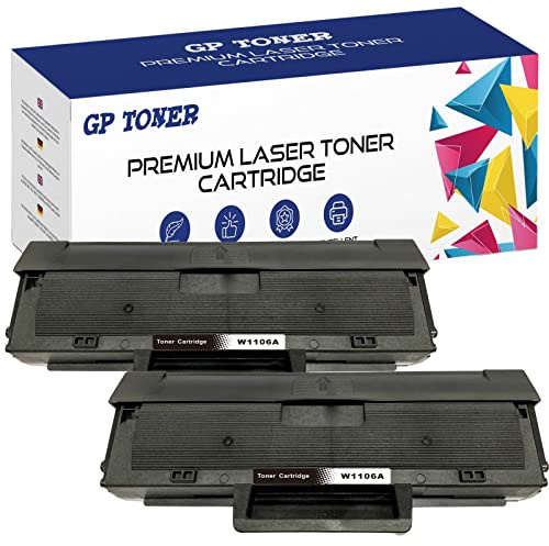GP TONER 2X Toner XL Kompatibel mit HP W1106A 106A für HP Laser 107a 107r 107w 135a 135r 135w 135wg 137fnw 137fwg (2x Schwarz)