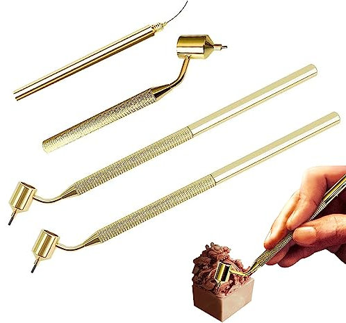 ZPSNDP Juego de 2 bolígrafos de escritura fluida, 0,5 mm/0,7 mm, latón, herramienta de dibujo portátil para arañazos, punta fina, para reparación de arañazos