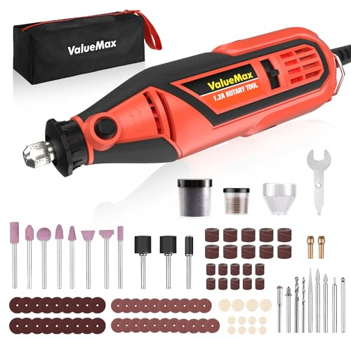ValueMax Power Rotary Tool Kit, 1.2-Amp Variable Speed Corded Rotary Tool with 120 Pcs Accessories for Crafting, Including Carving, Engraving, Sanding, Polishing, Cutting tools and Carrying Bag
