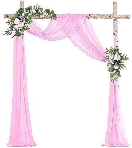 Ghope Cortina de Arco de Boda Transparente - Decoración de Fondo para Fotografía, Fiesta, Ceremonia - Tul Transversal