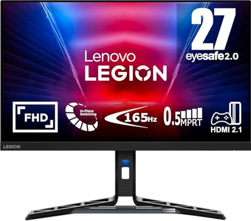 Lenovo Legion R27i-30 27 inch Gaming Monitor | FHD, 1080p, 165Hz, IPS, 0.5ms, HDMI, DP | AMD Freesync Premium | PS5, Xbox, PC screen