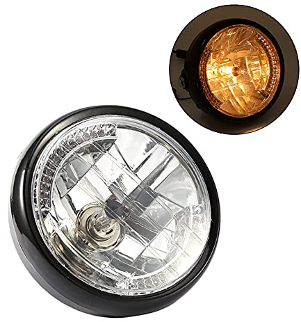 Faro Per Moto Rotondo a LED da 7 12V H4 35W Faro a LED Per Moto con Staffe di Montaggio Faro Anteriore Per Rimontare Il Faro