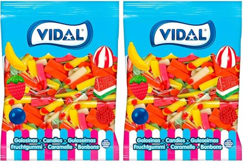Vidal Dedos Surtidos Brillo Golosina, 1000 gr (Paquete de 2)