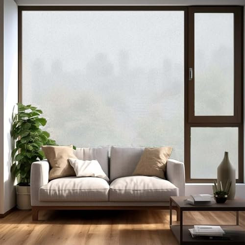 Lámina decorativa esmerilada para ventana, 60 x 760 cm, extraíble, sin gel, efecto vidrio, opaca, para puertas, ventanas y muebles, acabado mate