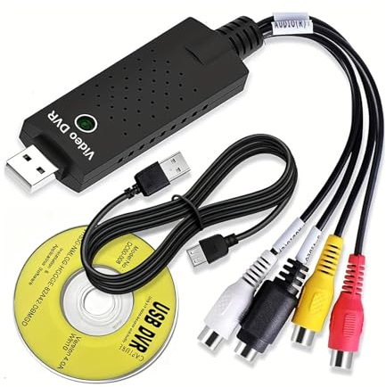 USB Video Capture Video Capture Card VHS to Digital Converter RCA to USB Audio Video Converter VHS Mini DV VCR Hi8 DVD to Digital Converter for PC TV Camcorder Camera Tape Player MAC Windows Vista