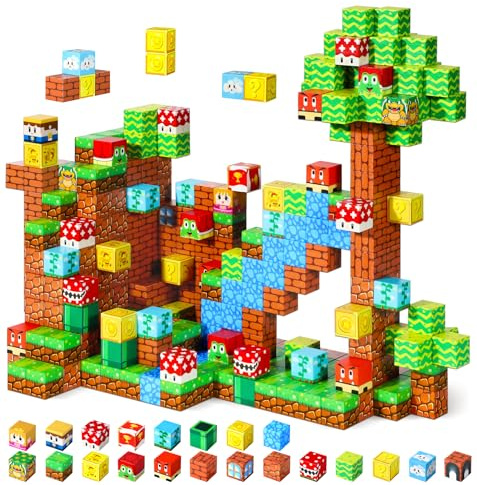 LUVTOY Costruzioni Magnetiche per Bambini -108Pezzi Magneti Bambini - Giochi per Bambini Giochi Montessori 3 4 5 6 7 8 Anni - Regalo di Pasqua e Compleanno per Ragazzi e Ragazze
