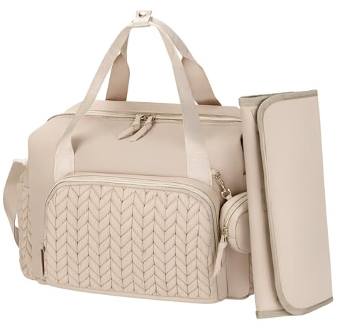 Cozary Sac à Langer Bébé avec Pochette Sucette et Matelas à Langer – Grande Capacité avec 16 Compartiments, Poches Isothermes, Sac Bébé de Voyage avec Bandoulière pour Maman et Papa