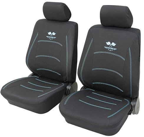 PETEX Auto Sitzbezüge für Vordersitze 6-teilig - Racing blau, Eco Class mit SAB 1