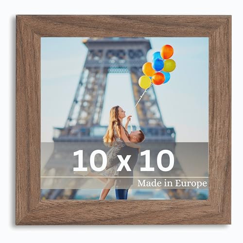 Victor Cadre Photo Klee 10x10 cm en Brun - Simple et Moderne en Bois - Châssis pour l'image 10x10 Marron