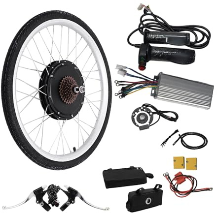 Frederimo Kit di conversione per bicicletta elettrica, 26 pollici, 48 V, 1000 W, kit per bicicletta elettrica, mozzo di conversione motore, ruota posteriore per bici da strada