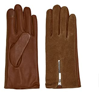 ONLY Damen Onlelinor Leather Gloves Acc Handschuhe, Cognac, Einheitsgröße EU