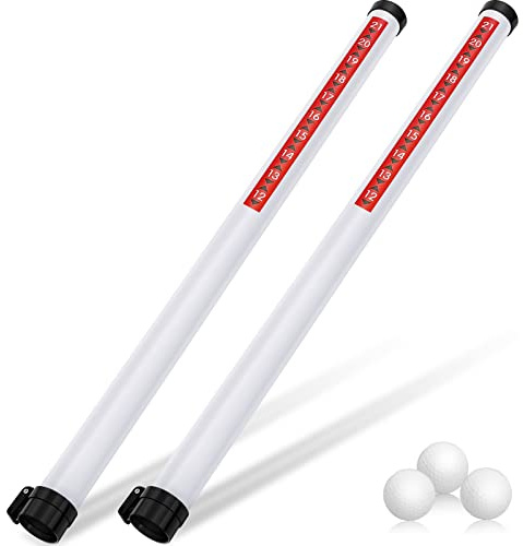 Deekin 2 Pieces Golf Ball Retriever Plastic Clear Picker Upper Tube Golf Ball Shagger Grabber Collector, Professional Pickup Tool Device for Men Women, 35.4 Inch (Black)