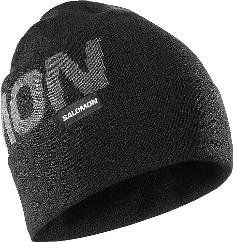 Salomon Hermitage Bonnet Unisexe, Idéal pour le Ski, le Snowboard, la Randonnée et la Course à Pied, Noir, Taille Unique