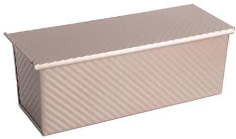 Cayanmydery Pullman Loaf Pan with Lid, 2.2 lb Dough Capacity Bakeware for Baking Bread, Carbon Steel Corrugated Bread Toast Mold with Cover