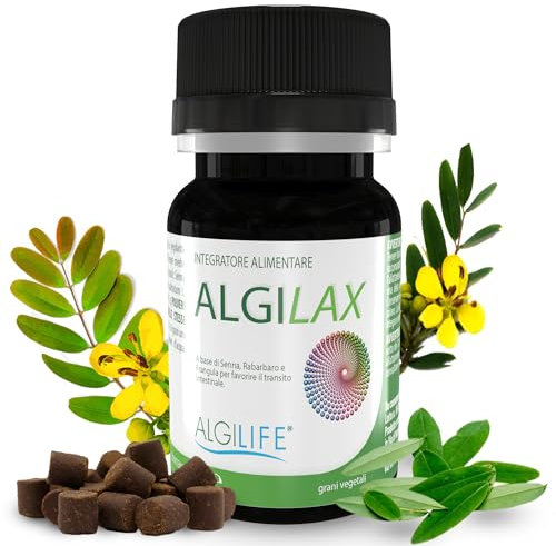 ALGILIFE Lassativo Naturale Forte per Stitichezza a Base di Erbe (30gr. Fornitura 1-3 mesi) Lassativo Forte per Stitichezza e Pancia Gonfia con Senna, Frangula e Rabarbaro, Purga per Stipsi