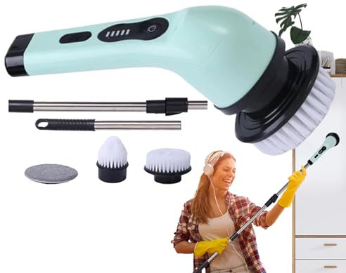 Brosse de Nettoyage électrique, autolaveuse électrique,Brosse à récurer pour - Épurateur de Sol électrique étanche Puissant avec écran LCD électrique, poignée d'extension réglable