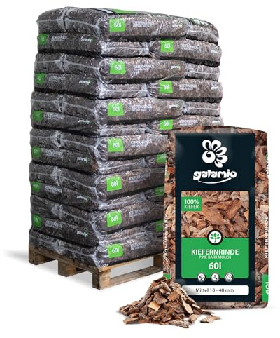 GALAMIO Rindenmulch Kiefer Mittel 10-40 mm - 2340L (39 x 60L) - unbehandelter, natürlicher Bodenschutz