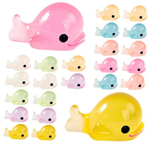 Lot de 24 Figurines Miniatures en Résine Représentant des Dauphins - Mini Animaux en Résine - Veilleuse Décorative en Vrac - Décoration De Paysage