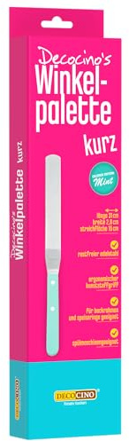 DECOCINO Angled palette short – stainless steel meets a modern mint, for painting trots, cakes and pastries. A kitchen aid in short, confectioner quality