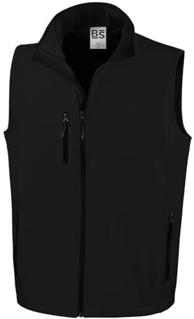 CHEMAGLIETTE! Gilet Giacca Smanicata Da Lavoro Softshell, 96% Poliestere, 4% Elastan, Con Tasche, Nero, L