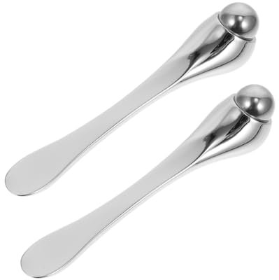 EXQUIMEUBLE 2pezzi Per in Inossidabile Per Occhi Applicatore Per Crema Per Occhi Per Massaggio Dei Strumenti Portatili Per Della Anti-gonfiore Per