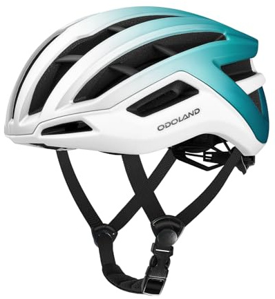 Odoland Casco da Bicicletta per Uomo e Donna, Casco da Bici da Strada per Adulti con Aistema di Ventilazione, Casco da Ciclismo Leggero e Taglia Regolabile, per Ciclismo Urbano, Sfumatura Verde