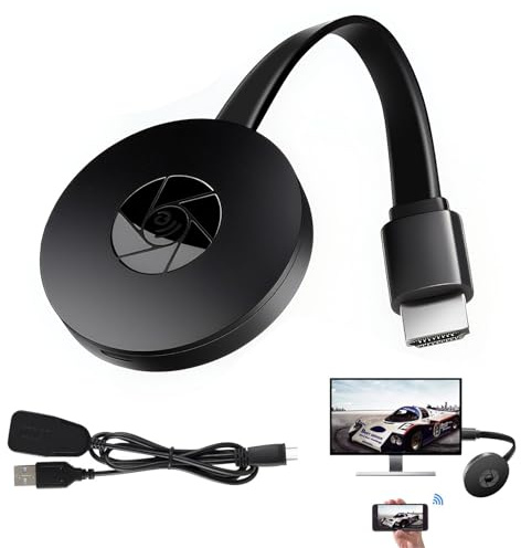 Adaptador Dongle HDMI inalámbrico 4K para TV Wireless Display Adapter WiFi Pantalla Miracast 2.4GHz Soporte Transmisor transmisión de TV Plug Play para Android iOS Windows Mac Airplay DLNA Proyector