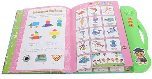 FUNOMOCYA Libro Elettronico Bilingue Francese Inglese con Audio Interattivo per Anni Gioco Educativo Sicuro per Apprendimento Linguistico e Attività Prescolari