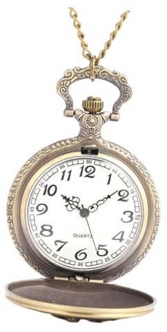 ANDRESLAD Montre de Poche Vintage à Quartz Collier Rétro en Alliage de Zinc Léger pour Femme Usage Quotidien Design Rose Suspendu
