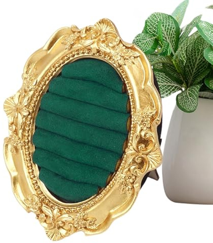 Porta Fedi & Anelli Nuziali,Vassoio Per Orecchini Ovale Vintage Decorativo | Scrigno Portagioie e Portaanelli con Supporto - Per Fotografia Compleanno Cerimonia Festa Casa Camera Da Scrivania Toletta