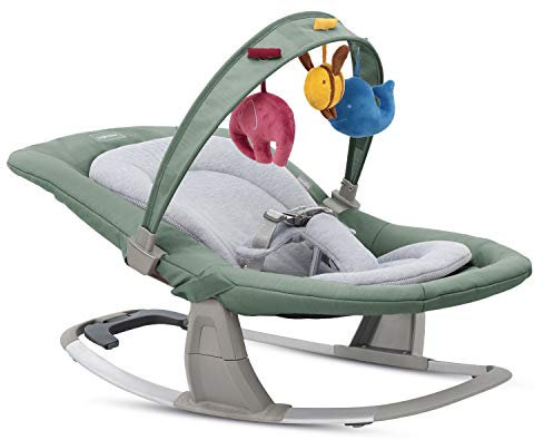 Inglesina Lounge Sdraietta Musicale, Mint, Dalla Nascita fino a 9 Kg, Dondolio Rilassante, Reclinabile, Cintura di Sicurezza, 22 x 47 85 cm; 2 kg