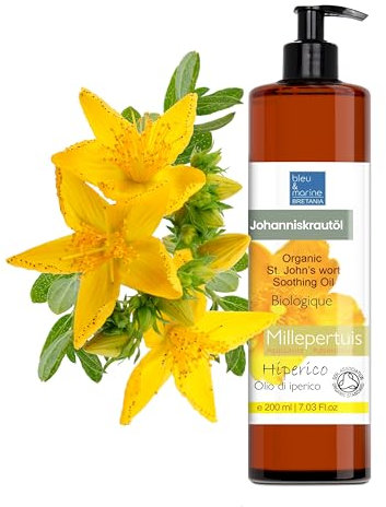 Hypericum-Tropfen Entspannendes Massageöl Johanniskrautöl Konzentrat Forte 100% Reines Körperöl Narbenöl Schwangerschaftsstreifenöl Haaröl - 200 ml