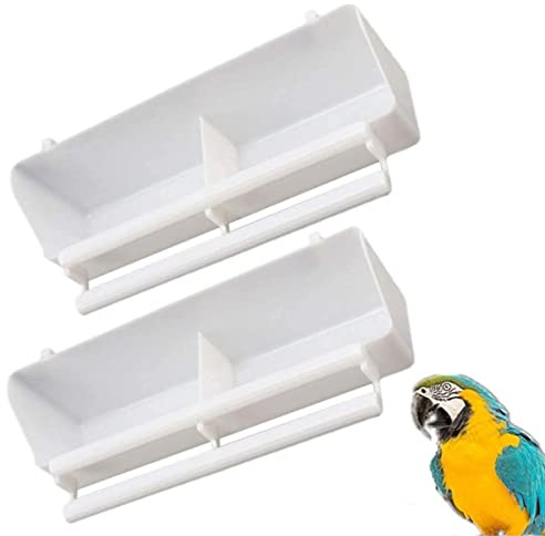 Mangeoire Bols à Suspendre Mangeoire à Oiseaux Distributeur de Nourriture Parrot Nourriture Eau Bol Suspendu Cage Interieur Exterieur Gamelle pour Oiseaux pour Garde La Nourriture Oiseaux(2 Pièces)