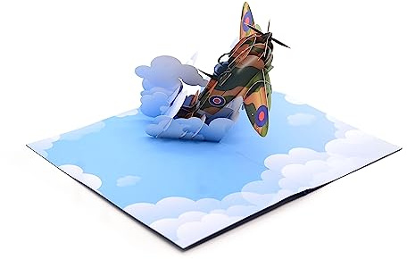 Spitfire 3D Pop Up Card, RAF Gifts, Gift for plane admirer, Handmade Father’s Day Card, Birthday Card, Flying Spitfire 3D model