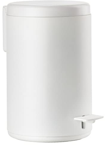 Zone Denmark Rim Mülleimer, Kosmetikeimer fürs Bad, 3 Liter, Weiß