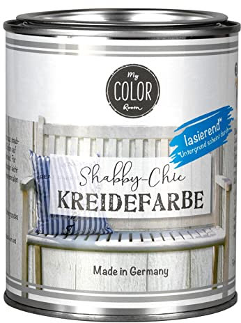 My COLOR Room Shabby Chic (Anthrazit - 750 ml) Kreidefarbe lasierend/transparent für Möbel im Innen- Außenbereich - Kreidefarbe für Shabby Chic Farbe für Holz - Möbelfarbe In- und Outdoor-Bereich