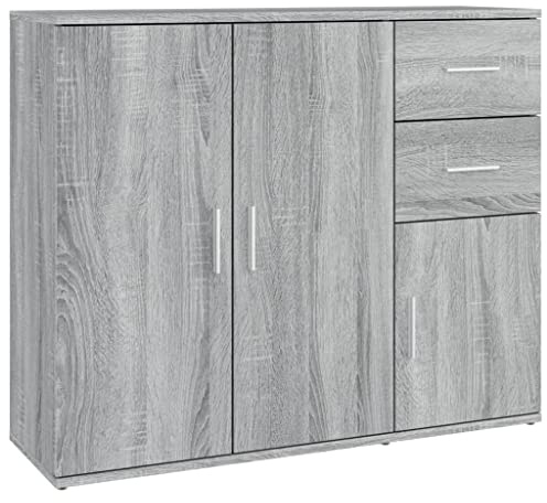 vidaXL Credenza Grigio Sonoma 91x29,5x75 cm in Legno Multistrato