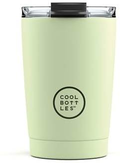 Cool Bottles - Tumbler - Bicchiere Termico in Acciaio Inossidabile - 330 ml - Pastel Green - Tazza da Caffè - Coperchio Ermetico - Bevande Fredde 10 ore e Calde 5 ore - Finitura Antimacchia