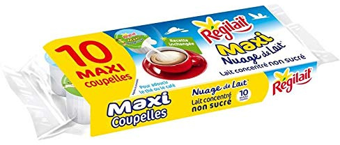 REGILAIT - Nuage De Lait Entier Maxi Coupelles 140G - Quatre Articles
