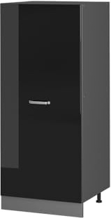 Vicco Vorratsschrank R-Line, Schwarz Hochglanz, 60 cm, zur freien Kombination innerhalb modularer Küchensysteme