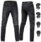 ForMTRider Jeans Moto Homme avec Armure CE,Pantalons en Denim Élastique pour Équipement de Cyclisme Toute Sais,Noir Vintage,M=34W/30L