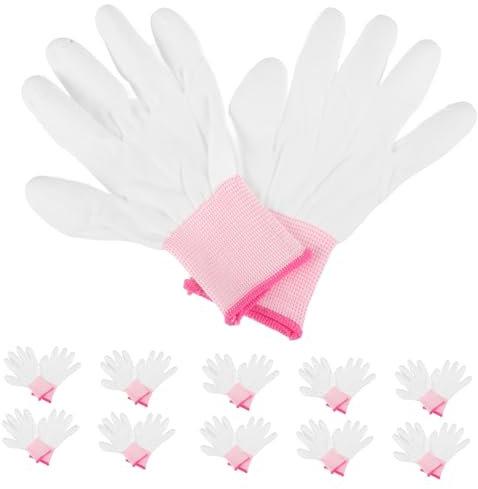 CLISPEED PU Beschichtete Arbeits Und Gartenhandschuhe Für Näherinnen Leichte Nylonhandschuhe Antistatische Handschuhe Für Elektronik Und Labore Pink Atmungsaktiv Und Schützend