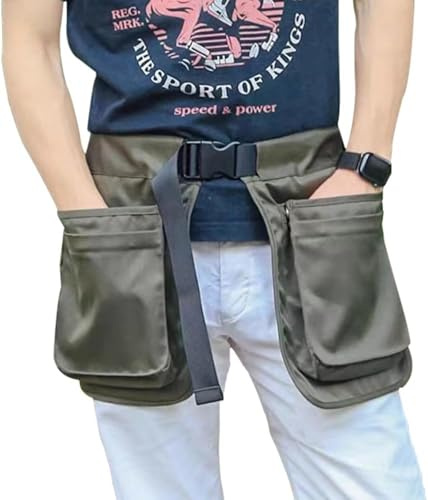 Grembiule da addestramento per cani, con tasche rimovibili e cintura regolabile, tasche portaoggetti per attrezzi, da donna, uomo, marsupio multifunzione multiuso con cerniera e tasche mult