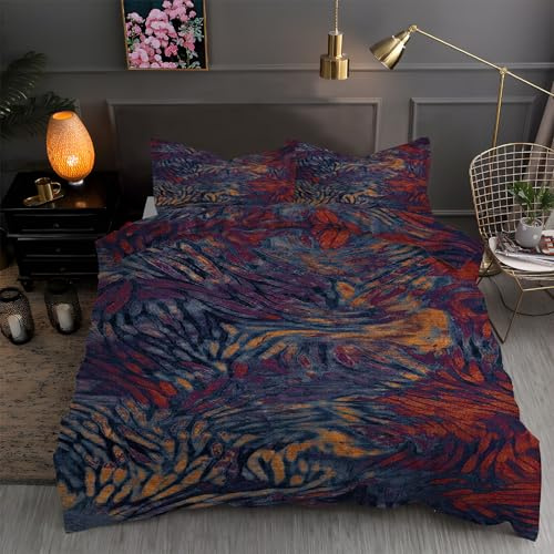 LLSZAHD Parure de Lit 140x200 Motif Cheval - Housse de Couette 140x200 1 Personne en Microfibre Colza Housse Couette avec Fermeture éClair, 2 Taies d'oreiller 65x65